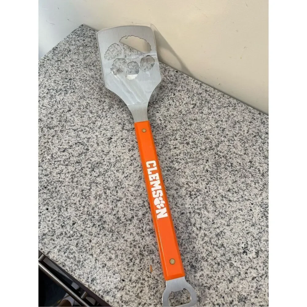 Clemson Tigers Spirit Series BBq Spatula Sportula with Bottle Opener Burger Turn